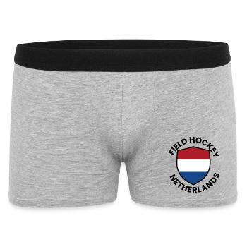 Niederländischer Feldhockey-Schild - Männer Boxer Shorts - Grau meliert - Vorne