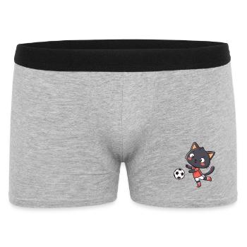 Chat Footballeur Cartoonisé - Boxer Homme - gris chiné - Devant