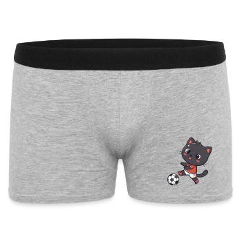 Katzenfußballer Zeichentrick-Fußball - Männer Boxer Shorts - Grau meliert - Vorne