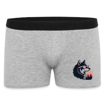 Chic wolf in the sun and glasses - Men's Boxer Shorts - heather grey - Front