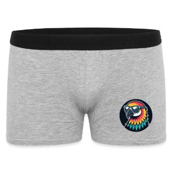 Colorful Parrot with Sunglasses - Men's Boxer Shorts - heather grey - Front