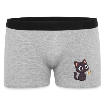 Black cat and daisy - Men's Boxer Shorts - heather grey - Front