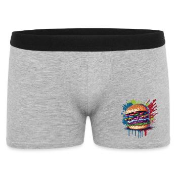 Burgers - Hamburgers - Restauration rapide - Boxer Homme - gris chiné - Devant