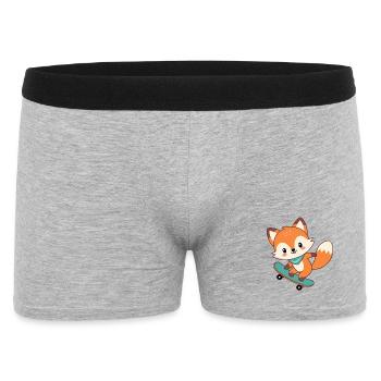 Fox on cute skateboard - Men's Boxer Shorts - heather grey - Front