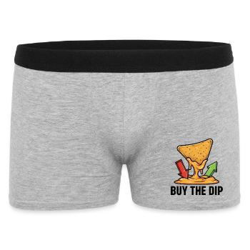 Nachos Käsedip Spruch Trading Finanz Aktien - Männer Boxer Shorts - Grau meliert - Vorne