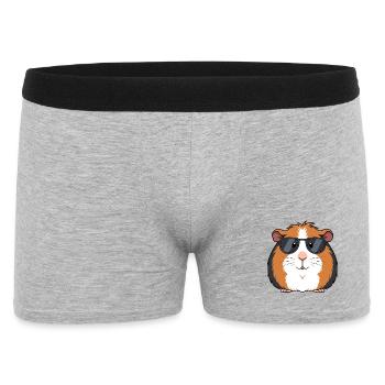 Cochon d'Inde lunettes soleil chic - Boxer Homme - gris chiné - Devant