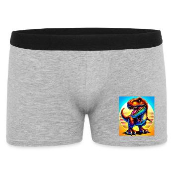 Dinosaurier - Männer Boxer Shorts - Grau meliert - Vorne