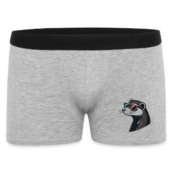 Stylish Ferret aus Profile – Retro-Brille - Männer Boxer Shorts - Grau meliert - Vorne