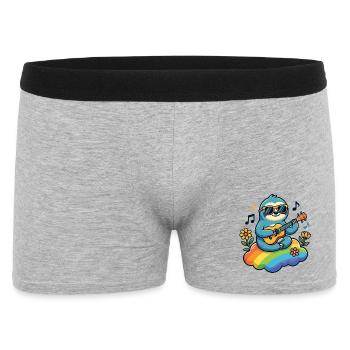 Sloth with guitar on rainbow cloud hippie - Men's Boxer Shorts - heather grey - Front