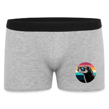 Furet silhouette rétro Arc en Ciel - Boxer Homme - gris chiné - Devant