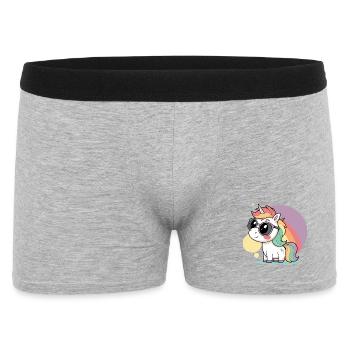 Pastel unicorn in glasses and rainbow - Men's Boxer Shorts - heather grey - Front