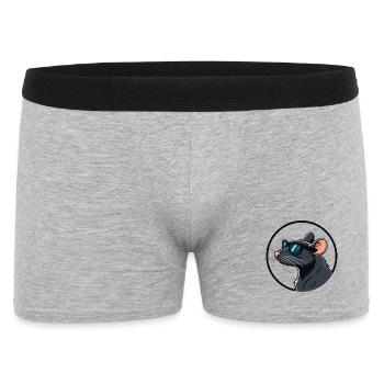 Elegante Ratte mit Gläser im Kreis - Männer Boxer Shorts - Grau meliert - Vorne