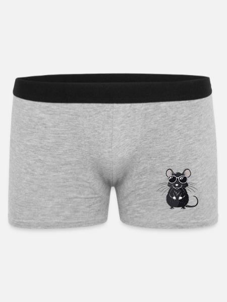 Mouse Hipster Glasses - Men's Boxer Shorts - heather grey
