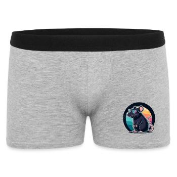 Souris chic au coucher arc en ciel retro - Boxer Homme - gris chiné - Devant