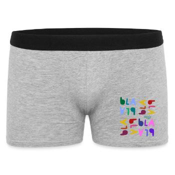 Bla bla bla  - Männer Boxer Shorts - Grau meliert - Vorne
