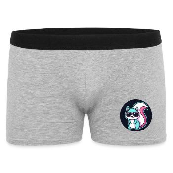 Türkis-Eichhörnchen mit Brille - Männer Boxer Shorts - Grau meliert - Vorne