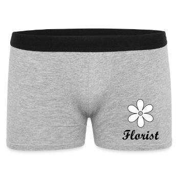 Artisan fleuriste logo floral épuré - Boxer Homme - gris chiné - Devant