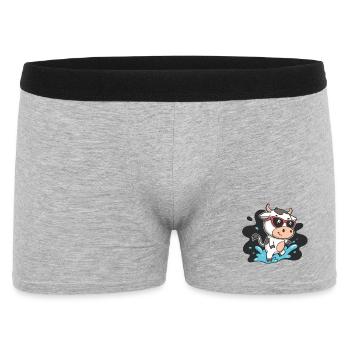 Cow Surfer Sonne und Brille - Männer Boxer Shorts - Grau meliert - Vorne