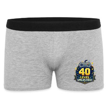 40 Level Unlocked Retro Controller - Men's Boxer Shorts - heather grey - Front
