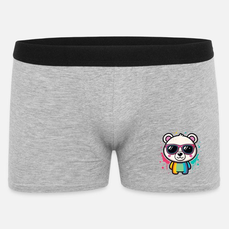 Rainbow Panda Glasses - Men's Boxer Shorts - heather grey