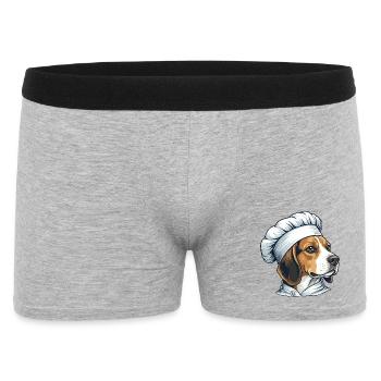 Chef Beagle – Chef chien drôle - Boxer Homme - gris chiné - Devant