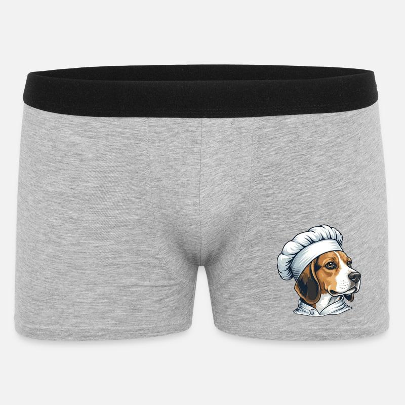 Beagle Koch – Lustiger Hunde Küchenchef - Männer Boxer Shorts - Grau meliert