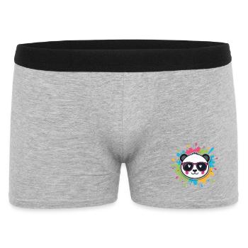 Panda Pop Farb-Spritzbrille - Männer Boxer Shorts - Grau meliert - Vorne
