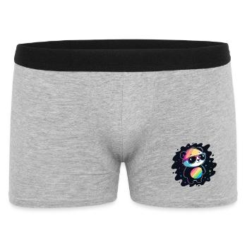 Panda Rainbow Galaxy Cool Glasses - Men's Boxer Shorts - heather grey - Front