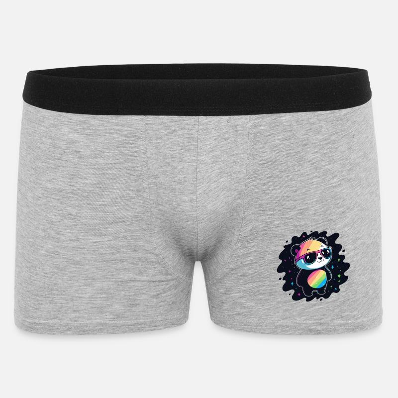 Panda Rainbow Galaxy Cool Glasses - Men's Boxer Shorts - heather grey