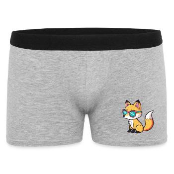 Fox Cartoon Sunglasses - Men's Boxer Shorts - heather grey - Front