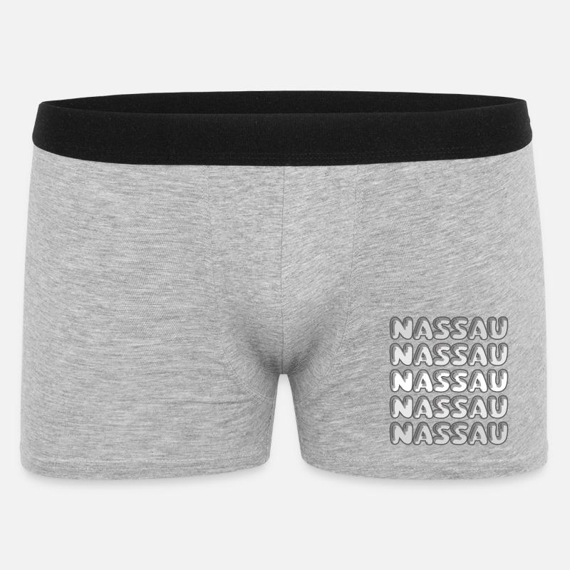 Nassau Bubble Pattern Mehrfachschrift - Männer Boxer Shorts - Grau meliert