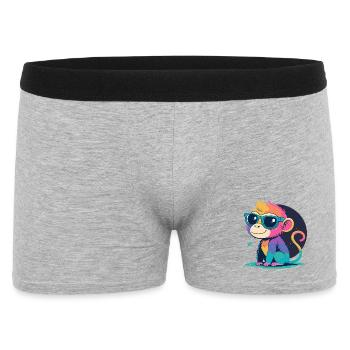 Rainbow Monkey with Glasses - Men's Boxer Shorts - heather grey - Front