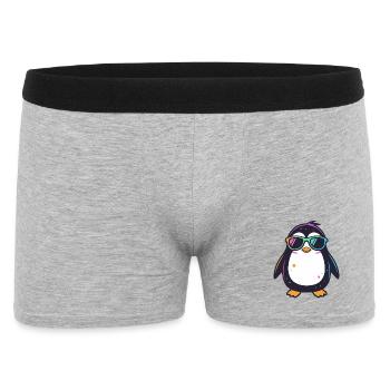 Penguin Neon Glasses - Men's Boxer Shorts - heather grey - Front
