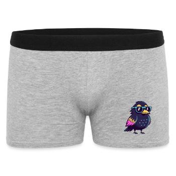 Solar Blue Hipster Bird - Men's Boxer Shorts - heather grey - Front