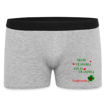 Mom  Grandma - Männer Boxer Shorts - Grau meliert - Vorne