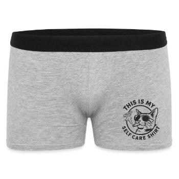 Cat Selfcare Shirt with Sunglasses Gift - Men's Boxer Shorts - heather grey - Front