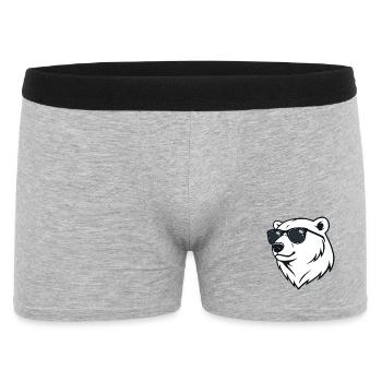 Eisbär Dunkle Brille - Männer Boxer Shorts - Grau meliert - Vorne