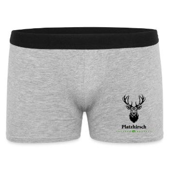 0-Platzhirsch - Männer Boxer Shorts - Grau meliert - Vorne