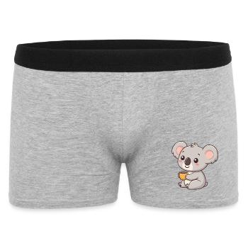 Koala in einer Kaffeepause - Männer Boxer Shorts - Grau meliert - Vorne