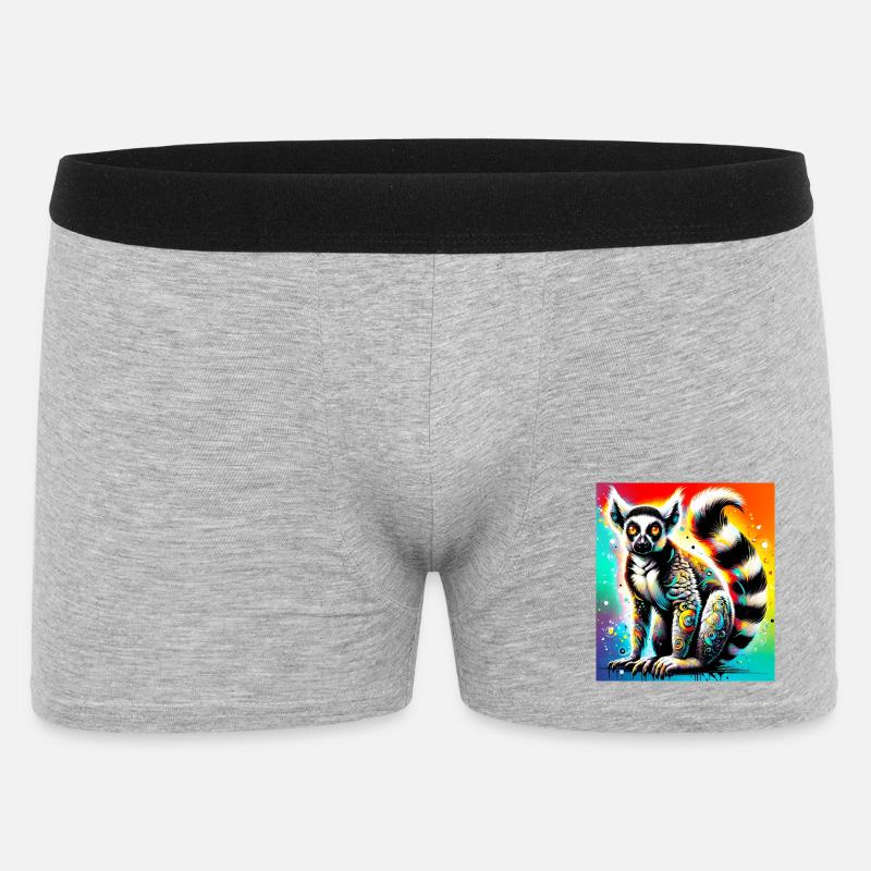Lemur - Männer Boxer Shorts - Grau meliert