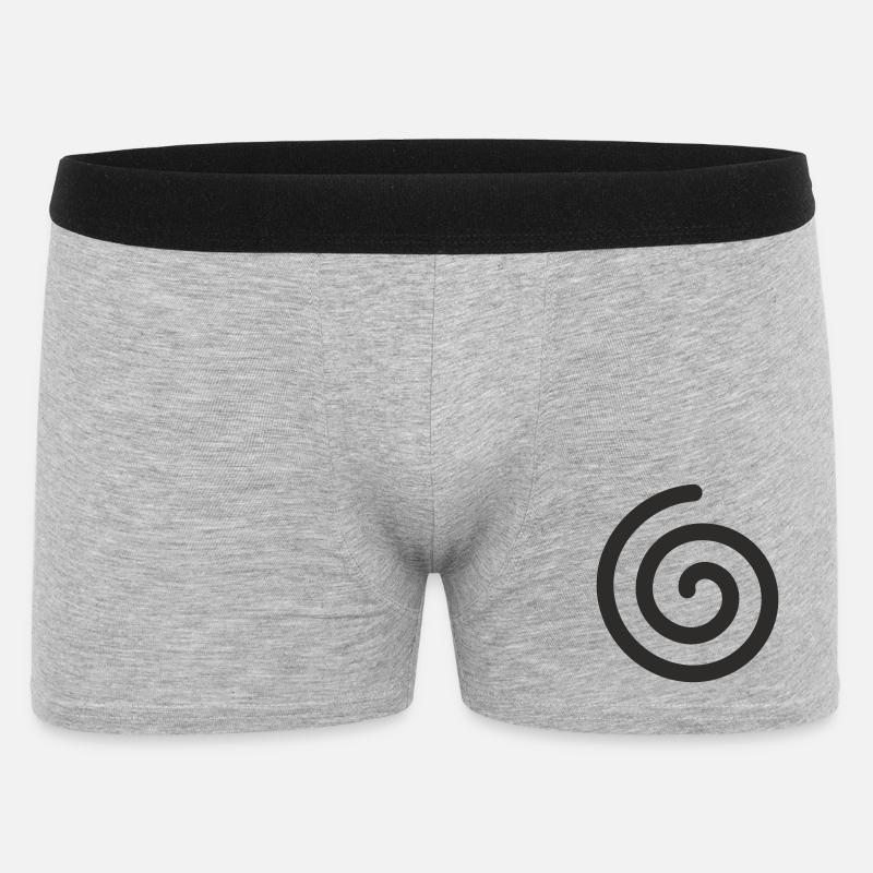 Spirale – Minimalistisches Symbol Design - Männer Boxer Shorts - Grau meliert