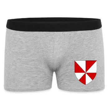 Wappen der Gâtinais - Männer Boxer Shorts - Grau meliert - Vorne