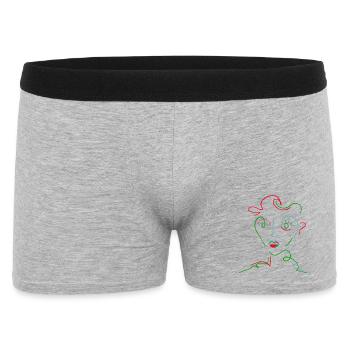 Neon Linienporträt - Männer Boxer Shorts - Grau meliert - Vorne