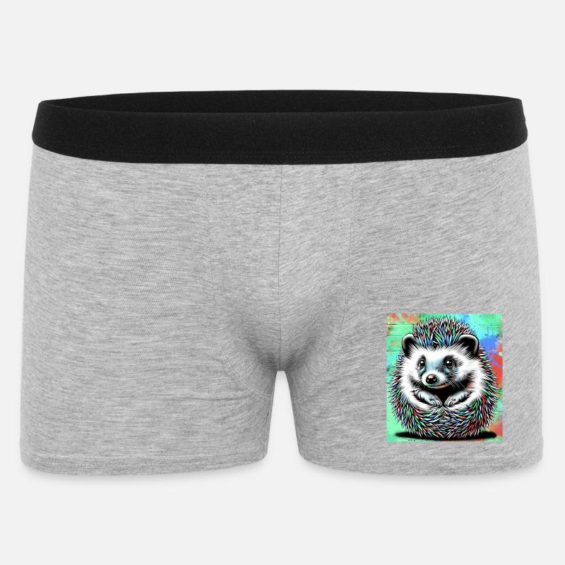 Igel - Männer Boxer Shorts - Grau meliert
