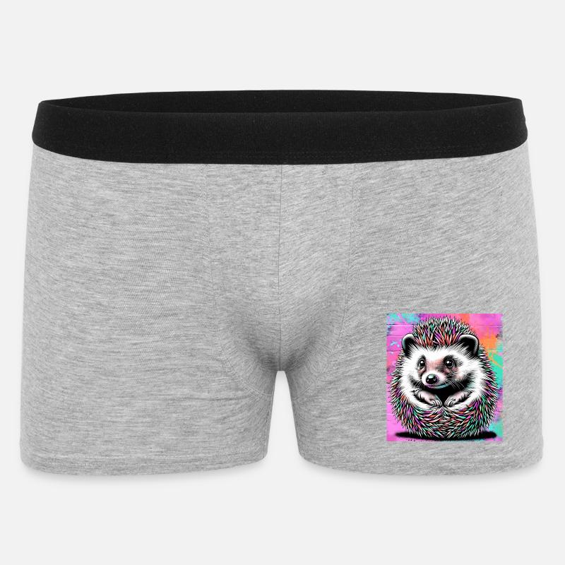 Igel - Männer Boxer Shorts - Grau meliert
