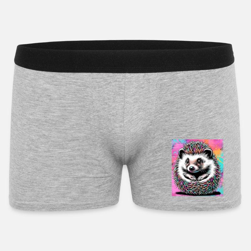 Igel - Männer Boxer Shorts - Grau meliert