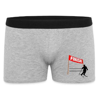 Ski-Finish Custom - Männer Boxer Shorts - Grau meliert - Vorne