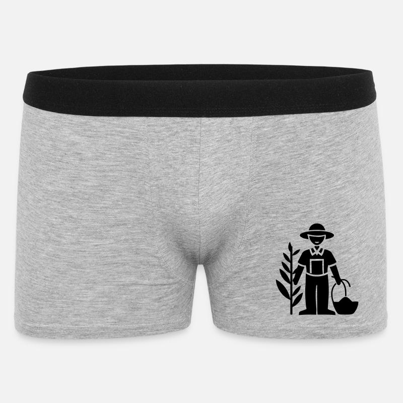 Farmer Bauer - Männer Boxer Shorts - Grau meliert