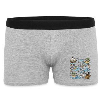 Treasure Route Pirate Island Map - Men's Boxer Shorts - heather grey - Front