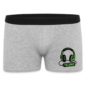 DJ Headphones Producteur du festival techno rave - Boxer Homme - gris chiné - Devant